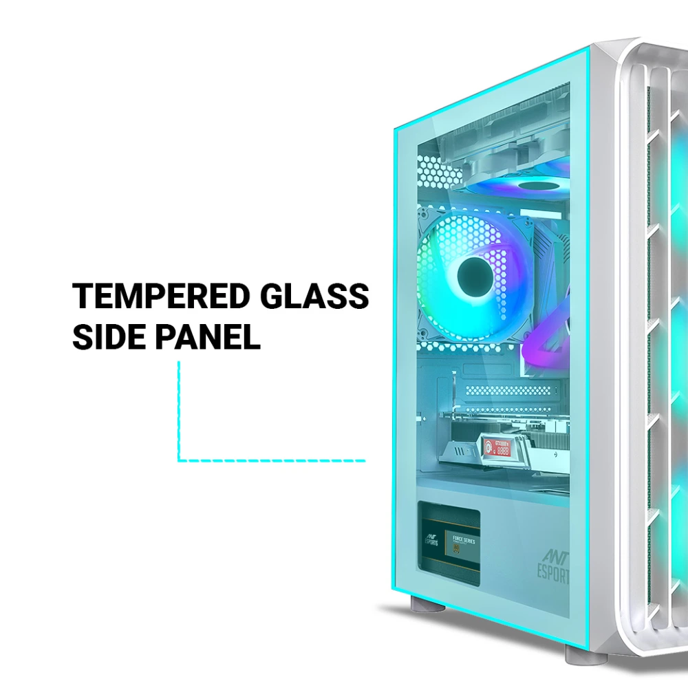 Ant Esports Gaming Cabinet 205 Mini 6F White view 6